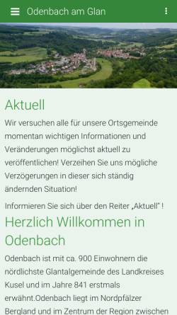 Vorschau der mobilen Webseite odenbachamglan.de, Odenbach am Glan