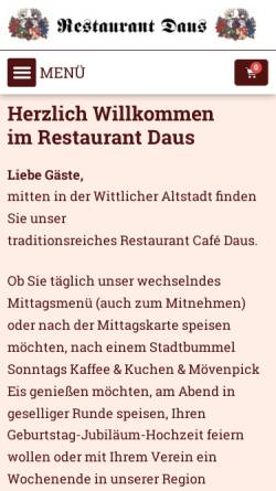 Vorschau der mobilen Webseite www.restaurant-daus.de, Restaurant Daus