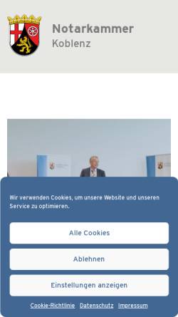 Vorschau der mobilen Webseite www.henzel.notare-net.de, Notar Joachim Henzel