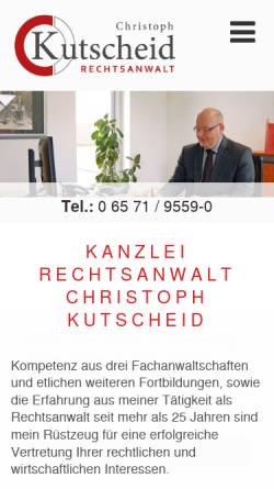 Vorschau der mobilen Webseite www.rechtsanwalt-kutscheid.de, Rechtsanwalt Christoph Kutscheid