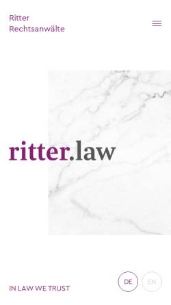 Vorschau der mobilen Webseite www.ritter.law, Ritter & Ritter Rechtsanwälte