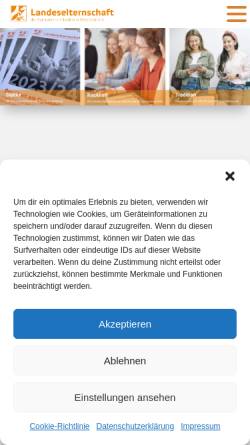Vorschau der mobilen Webseite www.le-gymnasien-nrw.de, Landeselternschaft der Gymnasien in Nordrhein-Westfalen e.V.