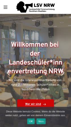 Vorschau der mobilen Webseite www.lsvnrw.de, LandesschülerInnenvertretung Nordrhein-Westfalen (LSV-NRW)