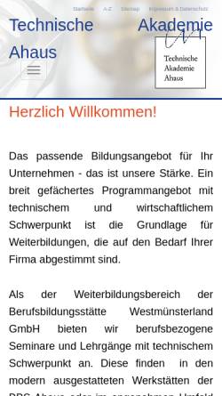 Vorschau der mobilen Webseite www.taa-ahaus.de, Technische Akademie Ahaus (TAA)