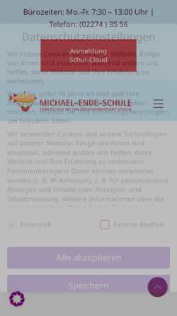 Vorschau der mobilen Webseite www.michael-ende-schule.com, Michael-Ende-Schule Berrendorf