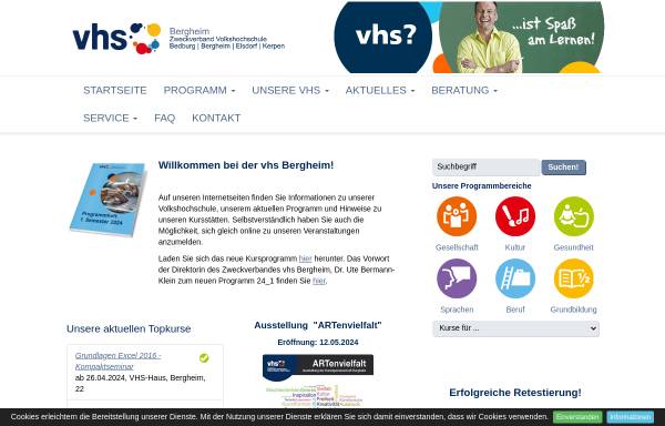 Vorschau von www.vhs-bergheim.de, Zweckverband Volkshochschule Bergheim