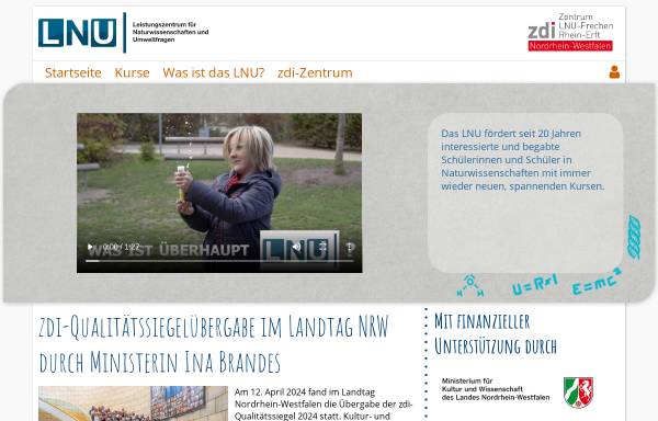Vorschau von www.lnu-frechen.de, Leistungszentrum für Naturwissenschaften und Umweltfragen