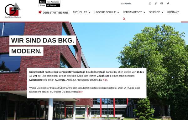 Vorschau von www.berufskolleg-gladbeck.de, Berufskolleg des Kreises Recklinghausen