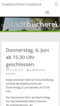 Vorschau der mobilen Webseite stadtbuecherei-gladbeck.de, Stadtbücherei