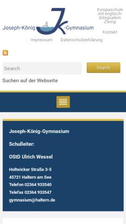 Vorschau der mobilen Webseite joseph-koenig-gymnasium.de, Joseph-König-Gymnasium