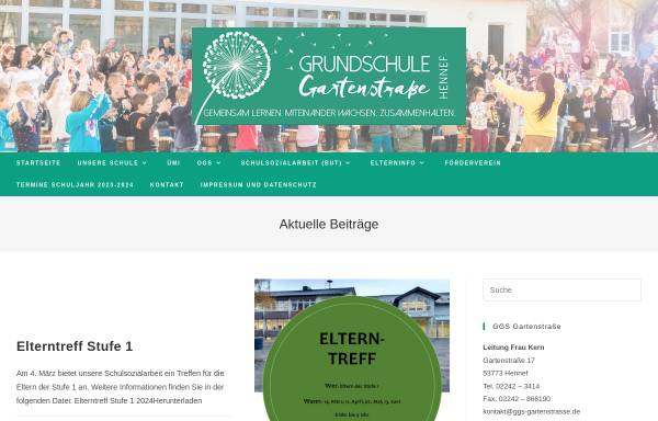 Vorschau von www.ggs-gartenstrasse.de, Gemeinschaftsgrundschule Gartenstrasse (GGS)