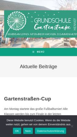 Vorschau der mobilen Webseite www.ggs-gartenstrasse.de, Gemeinschaftsgrundschule Gartenstrasse (GGS)