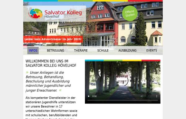 Vorschau von www.salvator-kolleg.de, Salvator Kolleg Hövelhof - Katholische Einrichtung für Erziehungshilfe