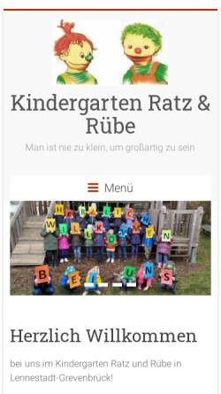 Vorschau der mobilen Webseite kindergartenratzundruebe.de, Kindergarten Ratz & Rübe
