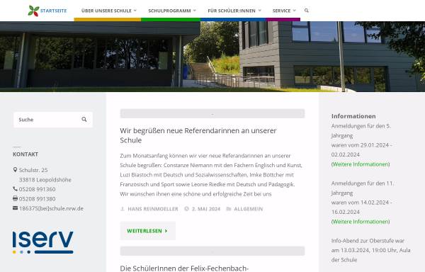 Vorschau von www.ffgleo.de, Felix-Fechenbach-Gesamtschule Leopoldshöhe