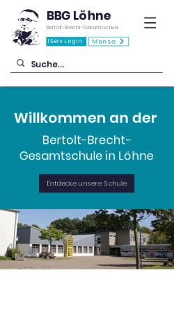 Vorschau der mobilen Webseite www.bbg-loehne.de, Bertolt-Brecht-Gesamtschule Löhne