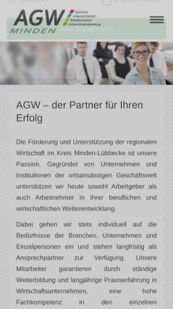 Vorschau der mobilen Webseite agw-minden.de, AGW Ausbildungsgemeinschaft der Wirtschaft e.V.