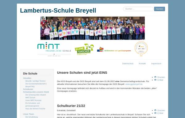 Vorschau von www.lambertus-schule-breyell.de, Informationen zur Lambertus - Schule in Nettetal - Breyell