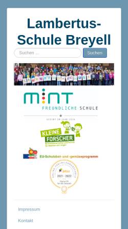 Vorschau der mobilen Webseite www.lambertus-schule-breyell.de, Informationen zur Lambertus - Schule in Nettetal - Breyell