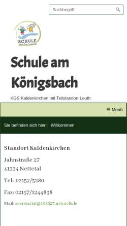 Vorschau der mobilen Webseite www.kgs-kaldenkirchen.de, Städt. Kath. Grundschule Kaldenkirchen