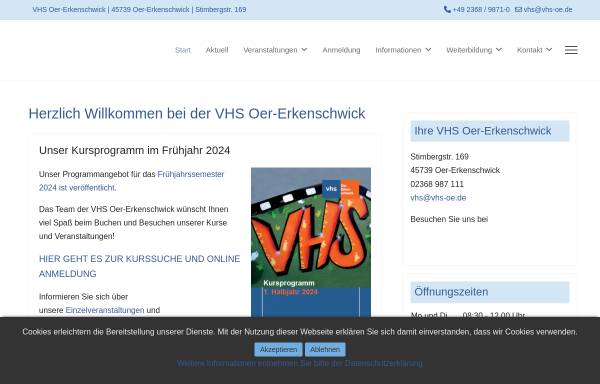 Vorschau von www.vhs-oe.de, Volkshochschule der Stadt Oer-Erkenschwick