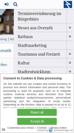 Vorschau der mobilen Webseite www.overath.de, Gemeinschaftshauptschule Overath