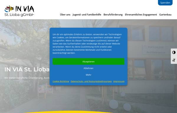 Vorschau von www.invia-stlioba.de, Sozialpädagogisches Zentrum St. Lioba