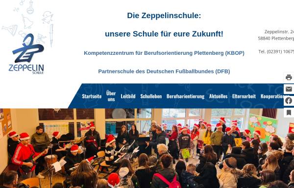 Vorschau von www.zeppelinschule.com, Zeppelinschule