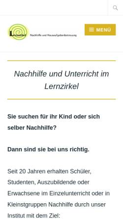 Vorschau der mobilen Webseite www.lernzirkel-pr-oldendorf.de, Lernzirkel Nachhilfe und Hausaufgabenbetreuung