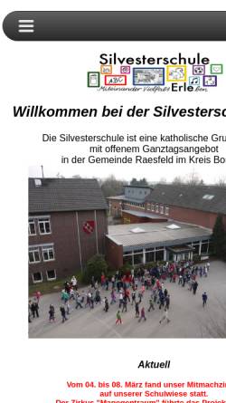 Vorschau der mobilen Webseite www.silvesterschule.de, Silvesterschule