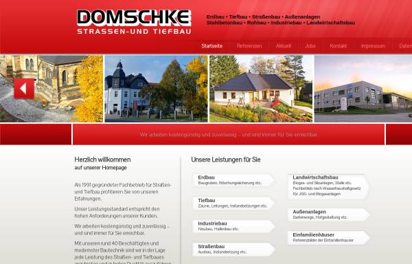 Vorschau von www.domschke-bau.de, Domschke Straßen- und Tiefbau