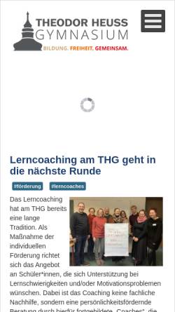 Vorschau der mobilen Webseite www.thg-recklinghausen.de, Theodor Heuss Gymnasium