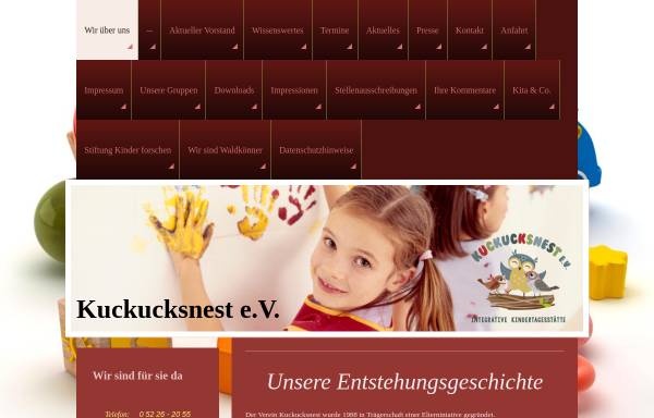 Vorschau von www.kita-kuckucksnest.de, Kindertagesstätte Kuckucksnest e.V., Rödinghausen