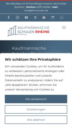 Vorschau der mobilen Webseite www.kfmschulen.de, Städtische Kaufmännische Schulen Rheine