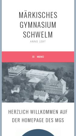 Vorschau der mobilen Webseite www.mgs-schwelm.de, Märkisches Gymnasium Schwelm