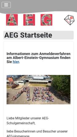 Vorschau der mobilen Webseite www.albert-einstein-gymnasium.de, Albert-Einstein-Gymnasium (AEG)