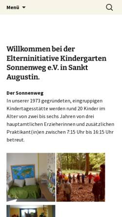Vorschau der mobilen Webseite www.kindergarten-sonnenweg.de, Elterninitiative Kindergarten Sonnenweg e.V.