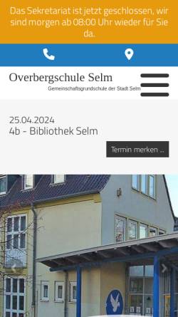 Vorschau der mobilen Webseite www.overbergschule-selm.de, Overbergschule Selm