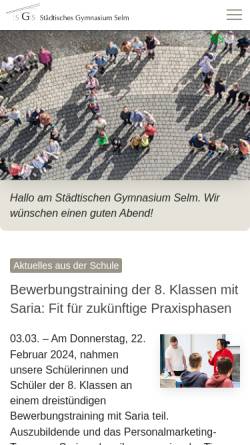 Vorschau der mobilen Webseite gymnasium-selm.de, Städtisches Gymnasium Selm