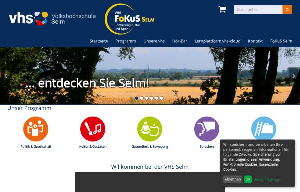 Vorschau von www.vhs-selm.de, Volkshochschule der Stadt Selm
