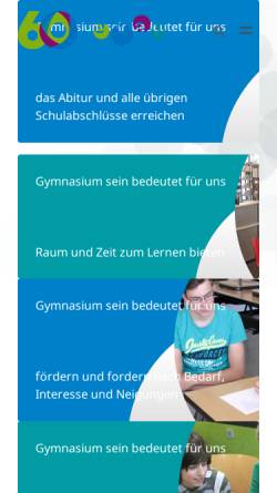 Vorschau der mobilen Webseite www.evgym-siegen.de, Evangelisches Gymnasium Siegen