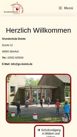 Vorschau der mobilen Webseite grundschule-dumte.de, Grundschule Dumte