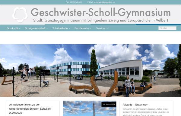 Vorschau von www.gsgvelbert.de, Geschwister-Scholl-Gymnasium