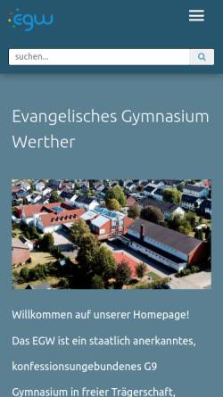 Vorschau der mobilen Webseite www.egwerther.de, Evangelisches Gymnasium