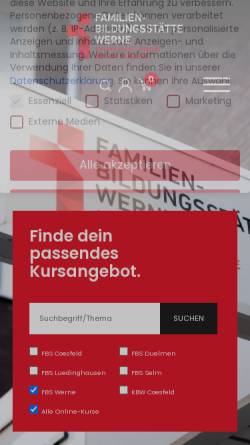 Vorschau der mobilen Webseite www.fbs-werne.de, Familienbildungsstätte Werne