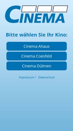 Vorschau der mobilen Webseite www.cinema-center.de, Cinema-Center
