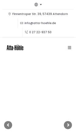 Vorschau der mobilen Webseite www.atta-hoehle.de, Atta-Höhle