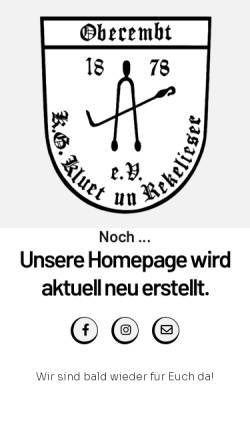 Vorschau der mobilen Webseite www.kg-oberembt.de, KG Kluet und Rekelieser Oberembt