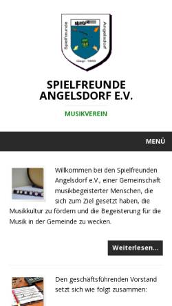Vorschau der mobilen Webseite www.spielfreunde-angelsdorf.de, Spielfreunde Angelsdorf e.V.