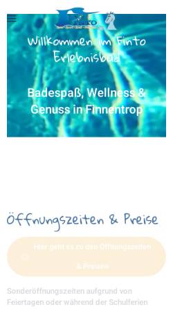 Vorschau der mobilen Webseite www.erlebnisbad-finnentrop.de, Erlebnisbad Finto